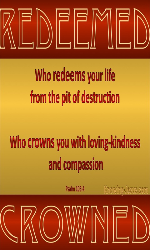 Psalm 103:4 Redeemed And Crowned (red)